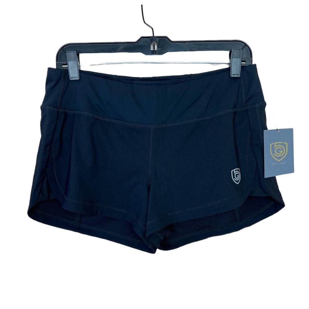 NEW Goal Five Solid Black Fast Free Shorts 3" Training Workout Crossfit Womens M